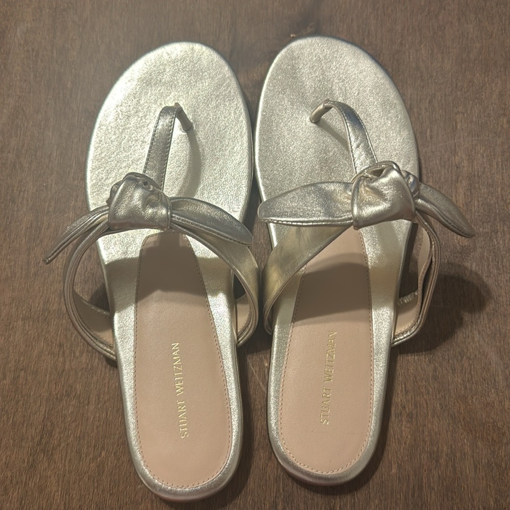 STUART WEITZMAN Leather Flat Sandals - Picture 3 of 6